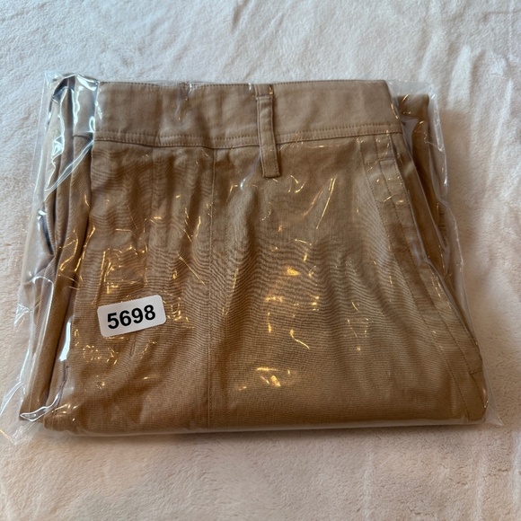 Vince Tan High Waist Linen Blend Cropped Straight Leg Trouser Pants 45698 - Picture 10 of 10